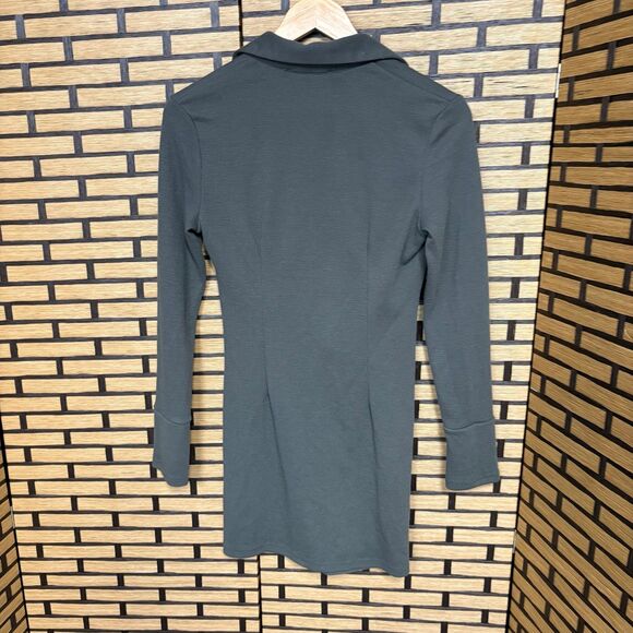 Showpo Olive Green Shirt Dress Size 6 - Picture 2 of 6